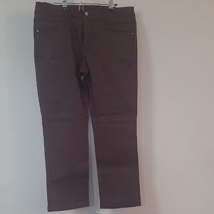 Versace Men's Straight Fit Coated Jeans Burgandy Size 36